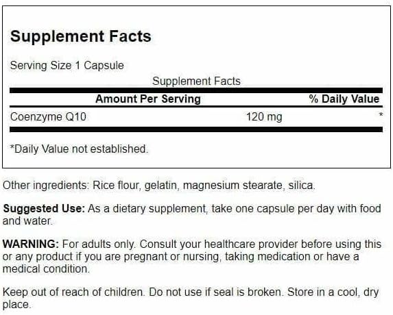 Swanson CoQ10 Helps Promote Heart Health (100 Capsules, 120mg Each) | Energy Support, and Aids Overall Cardiovascular System Health, Helps Maintain Coenzyme Q10 Supplement
