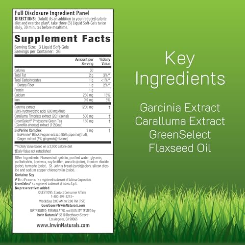 Irwin Naturals Triple-Diet Fat Reduction Max Accelerator 72 Liquid Softgels | Garcinia Cambogia with Caralluma & Green Tea Extract | Appetite