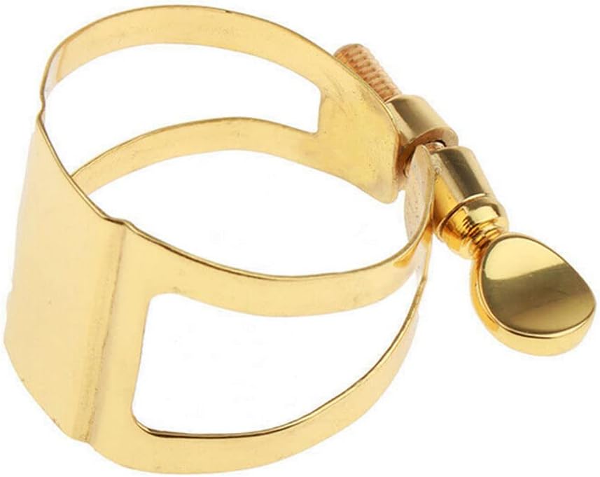 Jiayouy Brass Sax Ligature Alto Saxophone Mouthpiece Ligature Fastener - Gold Plated