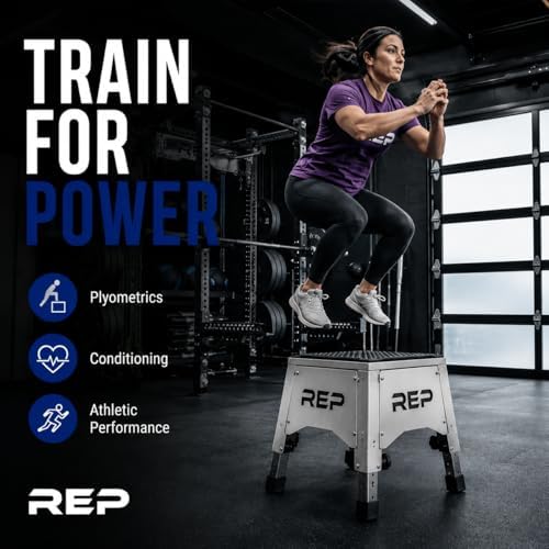 REP Adjustable Plyo Box | Metal Jump Platform | Home Gym Exercise Step | Plyometric Training Equipment | Fitness Workout Bench | Assembled Steel
