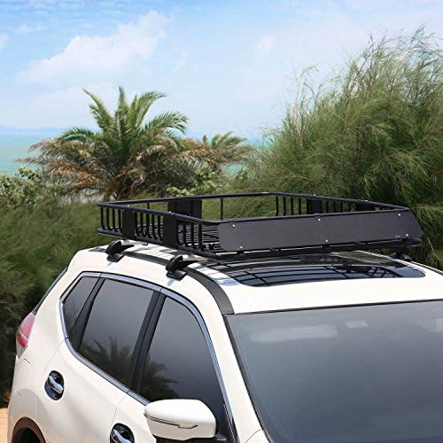 Leader Accessories Roof Rack Cargo Basket 64"x39"x4" for SUV Truck Van Car | 150 lbs Capacity, Alloy Steel with Rust-Resistant , Easy Assembly, Extra Storage for Luggage, Camping & Outdoor Road Travel