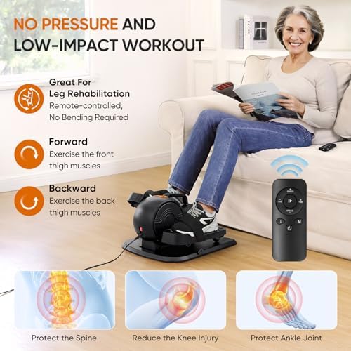 Dripex Under Desk Elliptical Machine, 3-in-1 Electric Leg Exerciser As Seen On TV, 16 Adjustable Speed & Resistance