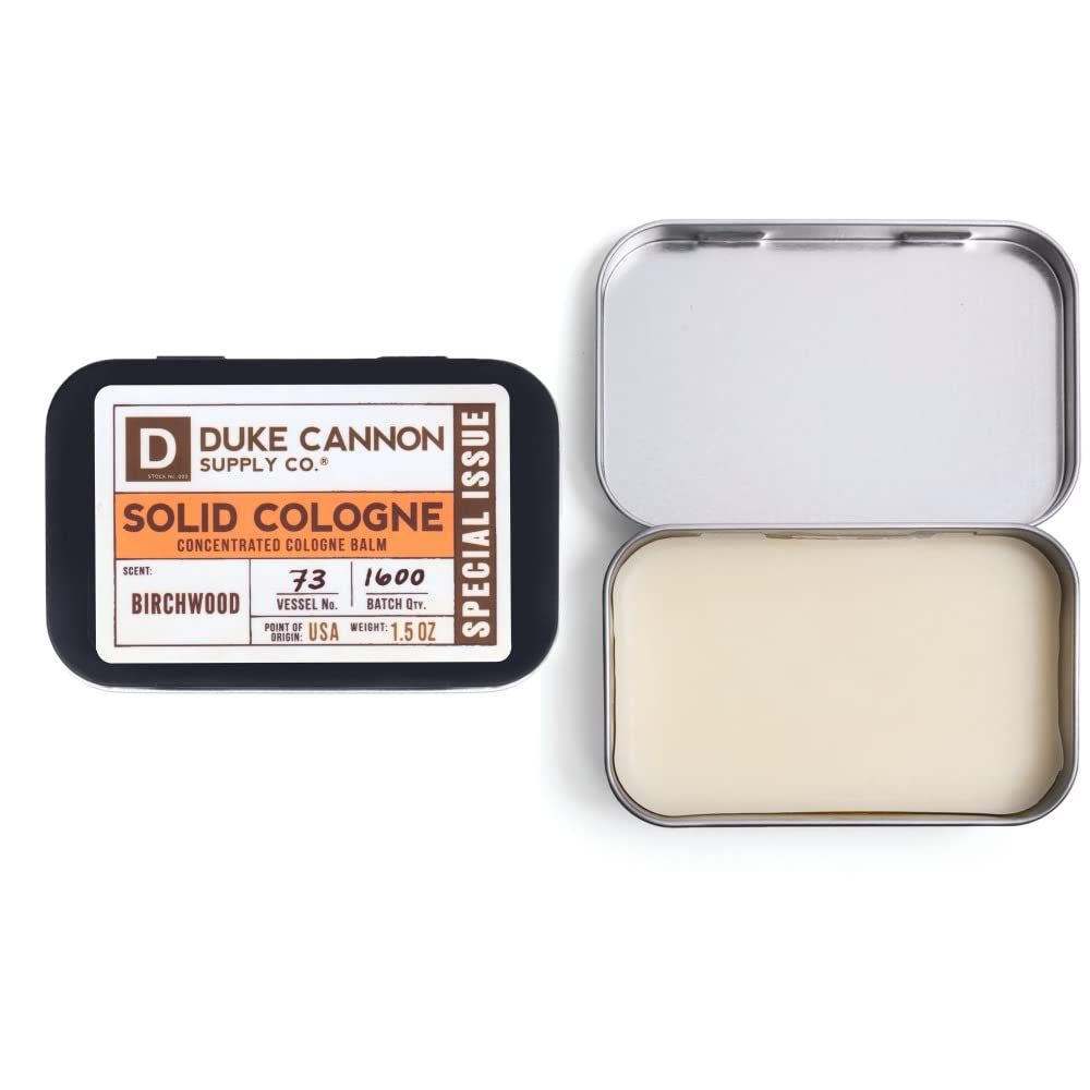 Duke Cannon Solid Cologne for Men, Bourbon Scent, Concentrated Balm, 1.5 oz | Woodsy charred oak barrel aroma inspired by classic bourbon craftsmanship