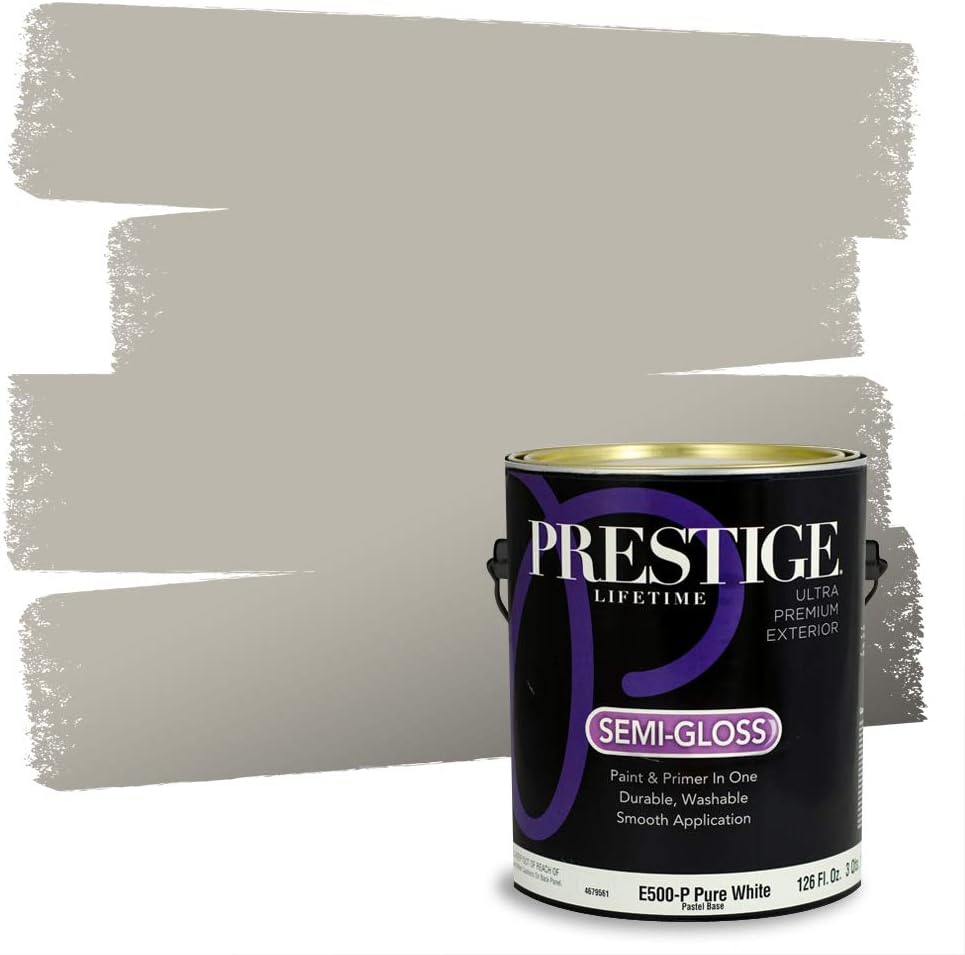 PRESTIGE Paints Exterior Paint and Primer In One, 1-Gallon, Satin, Comparable Match of Sherwin Williams* Black Magic*