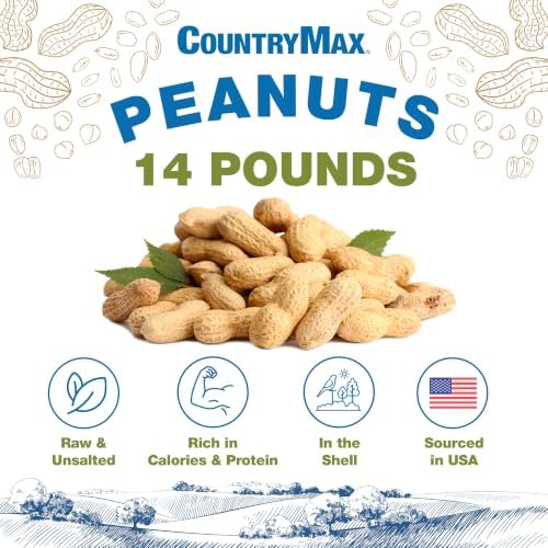 Backyard Seeds In-Shell Raw Unprocessed Peanuts 7lbs - Premium Whole Peanuts for Wildlife & Squirrels, Natural Foraging, High Protein