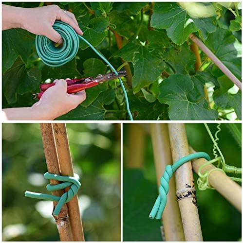 YDSL Soft Plant Tie, Garden Wire Tie for Plants Heavy Duty Reusable Plant Twist Ties for Gardening Home Office (Green, 32.8 feet)