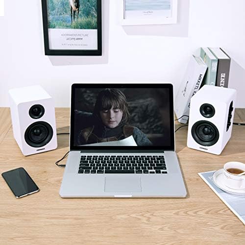 Sanyun SW208 3" Active Bluetooth 5.0 Bookshelf Speakers, Built-in 24bit DAC