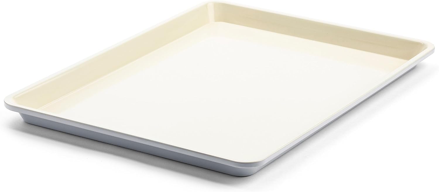 GreenLife 13" x 9" Quarter Sheet Baking Pans, 2 Piece Bakeware Set, PFAS-Free Ceramic Nonstick Rectangular Cookie Trays, Oven Safe to 450°F