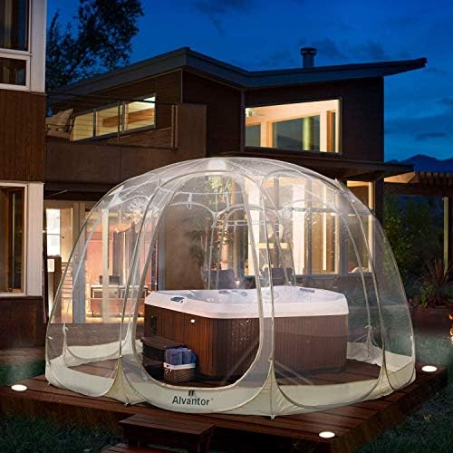 Alvantor® Pop Up Bubble Tent® - 6’ x 6’ Instant Igloo Tent® - 2-3 Person Screen House for Patios - Large Oversize Weather Proof Pod - Cold