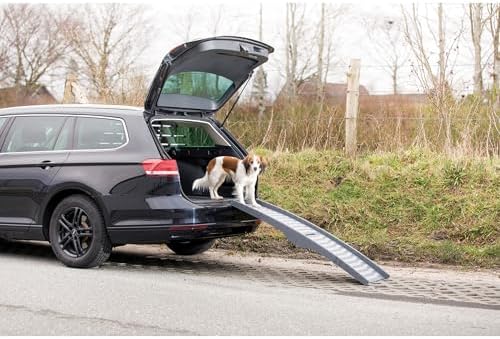 Trixie Folding Pet Ramp, Black | Folding Dog Ramp with High Traction Surface, Ideal for Cars and SUVs, Foldable, Easy to Store and Clean