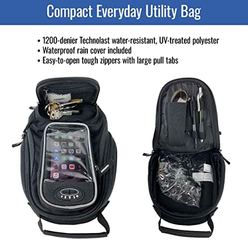 Neptune Magnetic Motorcycle Tank Bag | Water Resistant, UV-treated, Lightweight, and Secure Luggage Bag that Includes Rain Cover