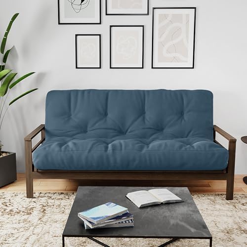 Royal Sleep Products by The Futon Factory 12 inch Foam Futon Mattress - Solid Black Fabric - Full Size - CertiPUR Certified Foams - Made in USA - (Frame not Included)
