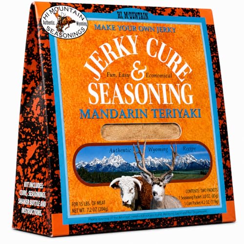 Hi Mountain MANDARIN TERIYAKI BLEND Beef Jerky Seasoning and Cure Kit | Sweet teriyaki citrus flavor, perfect jerky seasoning for deer, elk