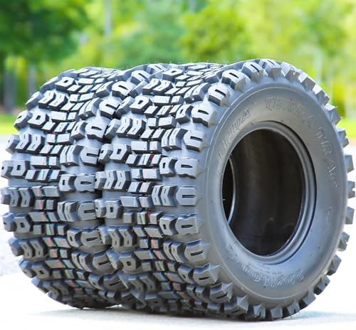 Kenda Terra Trac Front/Rear 6 Ply 22-11.00-10 K502 Lawn & Garden/Turf Tire | ATV & UTV All Terrain All Season Traction 102A3 Rated 6 Ply Bias Construction Black Sidewall Tire