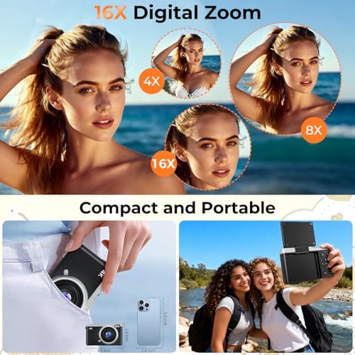 MaxMango Digital Camera, 64MP & 2.4'' Vlogging Camera for Beginners