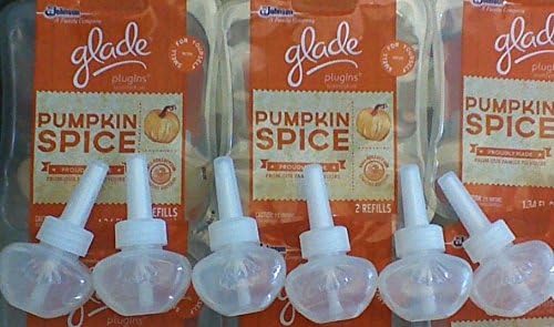 6 Glade Plugins Pumpkin Spice Scented Oil Refills