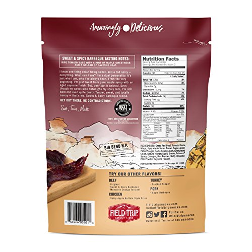 Field Trip Beef Jerky, Original, 1 Oz Bag, 12 Bags/carton | Grass Fed Beef Jerky, Healthy Gluten Free Snacks, All Natural, Paleo-Friendly Beef Jerky, High Protein, Low Carb, No Nitrates