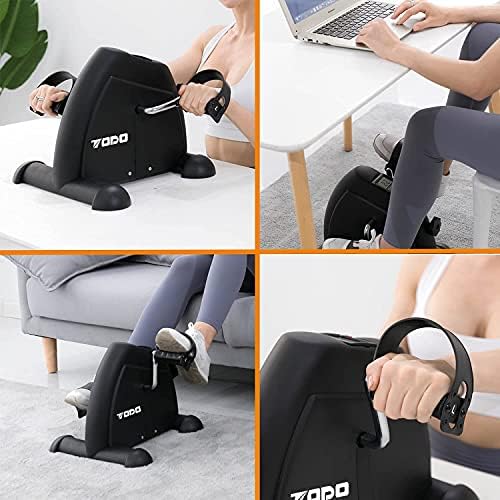 TODO Mini Exercise Bike Pedal Exerciser Foot Peddler Portable Therapy Bicycle with Digital Monitor