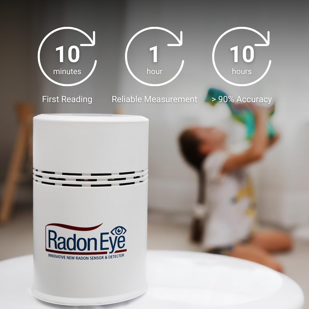Ecosense Continuous Home Radon Detector, OLED Display, Bluetooth, RD200 | 95% Accuracy in 10 Hours, Results Updated Every 10 Minutes