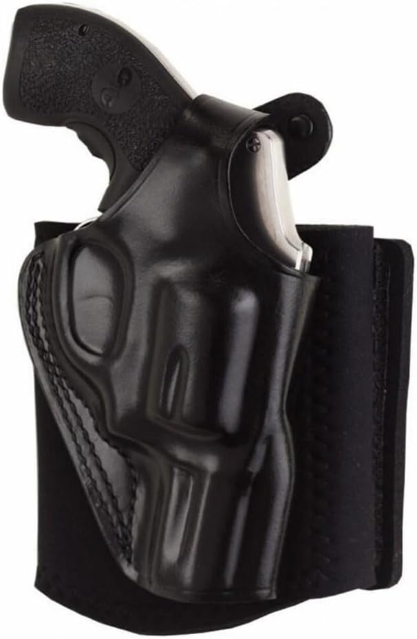 Galco Ankle Glove Leather Handgun Holster, Left Hand, Black, AG161B