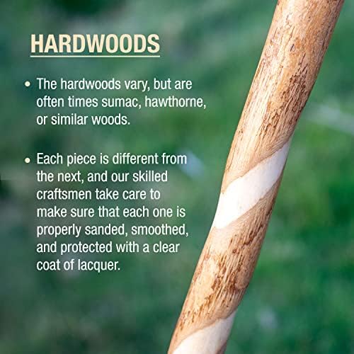 Brazos Rustic Wood Walking Stick, Maple, Traditional Style Handle, for Men & Women, Made in The USA, 55"