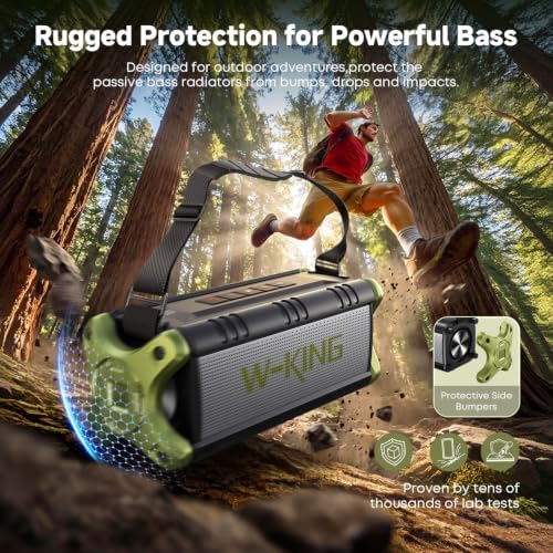 Portable Speakers Bluetooth Wireless, 90W Max Loud Outdoor Speaker with Deep Bass, IPX6 Waterproof, Floatable, Custom EQ, 40H, Dual Pairing