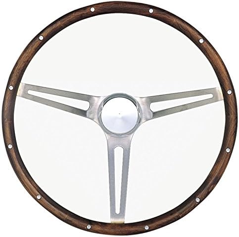 Grant 967-0 Classic Nostalgia Style Steering Wheel with Hardwood Grip and Brushed Stainless Spokes