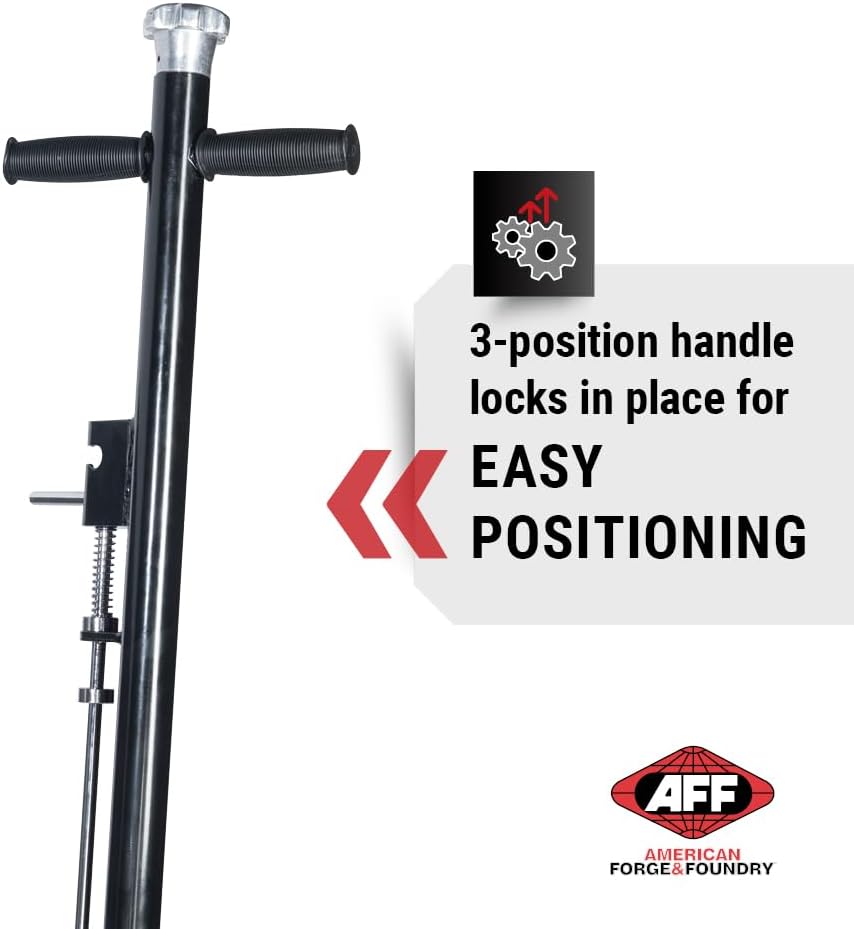 AFF 10 Ton Air Hydraulic Long Chassis Jack - for Long Overhang Vehicles | 10 T Floor Jack with Foot Pump & 3-Position Lock Handle - Ideal for Repair Shops, Bus & Truck Fleets, Heavy Duty Equipment
