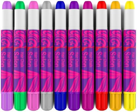 Desire Deluxe Girls Gifts Hair Chalk - 10 Temporary Washable Color Pens for Kids, Teenage, Make Up & Dress Up Colourful Styles Set Toy for Christmas