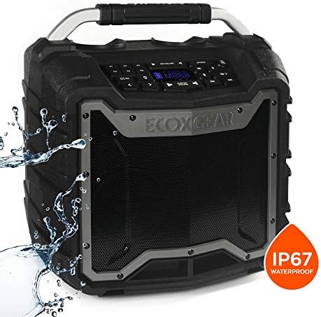 ECOXGEAR EcoTrek Rugged Waterproof Floating Portable Bluetooth Wireless 100 Watt Stereo Smart Speaker and PA System (Gray)