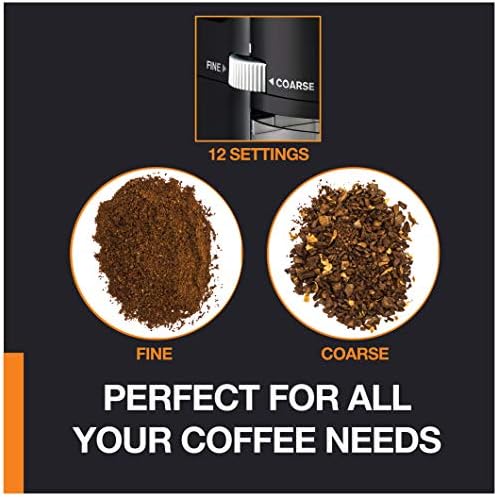 KRUPS Precision Burr Coffee Grinder: 12 Settings, 8 oz Capacity for Drip, French Press, Espresso, Pour Over, Cold Brew - Stainless Steel, 110W, Auto-Stop, Easy Clean - Coffee Grinders for Home Use