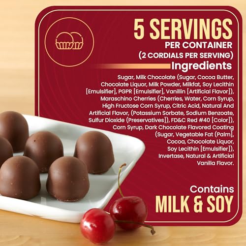 Queen Anne Milk Chocolate Covered Cordial Cherries | 6.6 oz | 10 Piece Gift Box | Whole Maraschino Cherry Creamy Filled Liquid Center |Holiday Party