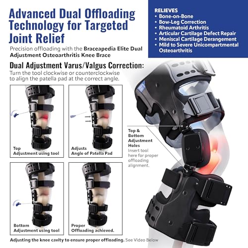 Elite OA Knee Brace for ACL & Meniscus Injury, Right | Dual-adjustment Support, Hyperextension Control, Patella Stability, Osteoarthritis Relief