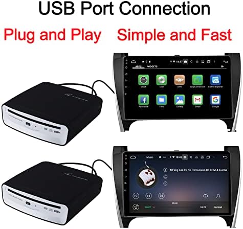 USB External Car Universal CD Player USB Connection Portable CD Player for Car Android Navigation/TV/MacBook pro/Laptops Desktops with Plug and Play