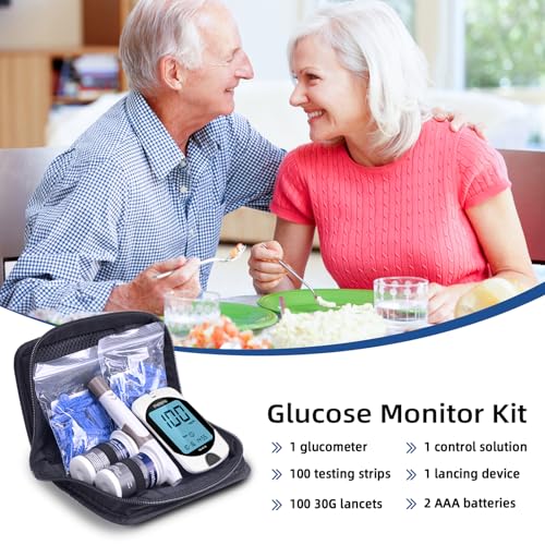 Metene TD-4116 Blood Glucose Monitor Kit, 100 Glucometer Strips, No Coding