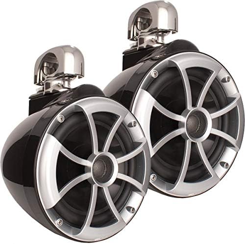 Wet Sounds ICON 8" Black Swivel Clamp Tower Speakers- Pair (Certified Refurbished)