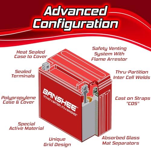 Banshee Replacement GYZ20H YTX20-BS YTX20H-BS YB16-B-CX 12V Sealed Motorcycle AGM Battery 18Ah