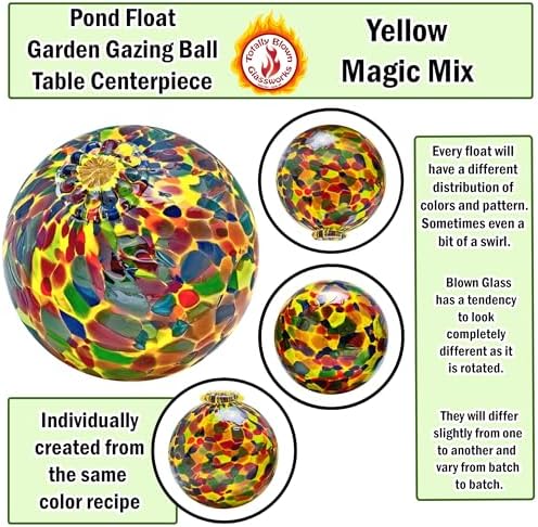 Totally Blown Glassworks Pond Float. Handmade Blown Glass, Garden Gazing Ball, Table Centerpiece