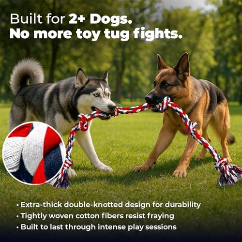 Pacific Pups Products Giant Dog Rope Toy, 42 Inch Tug of War Rope, Green