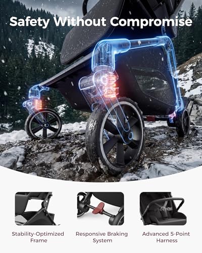 Momcozy TuckGo Ultra-Compact Travel Stroller for Toddlers, Carry-On Ready | Reclining Seat with UPF 50+ Canopy, Adjustable Leg Rest, 33 L Storage and Travel Bag Included