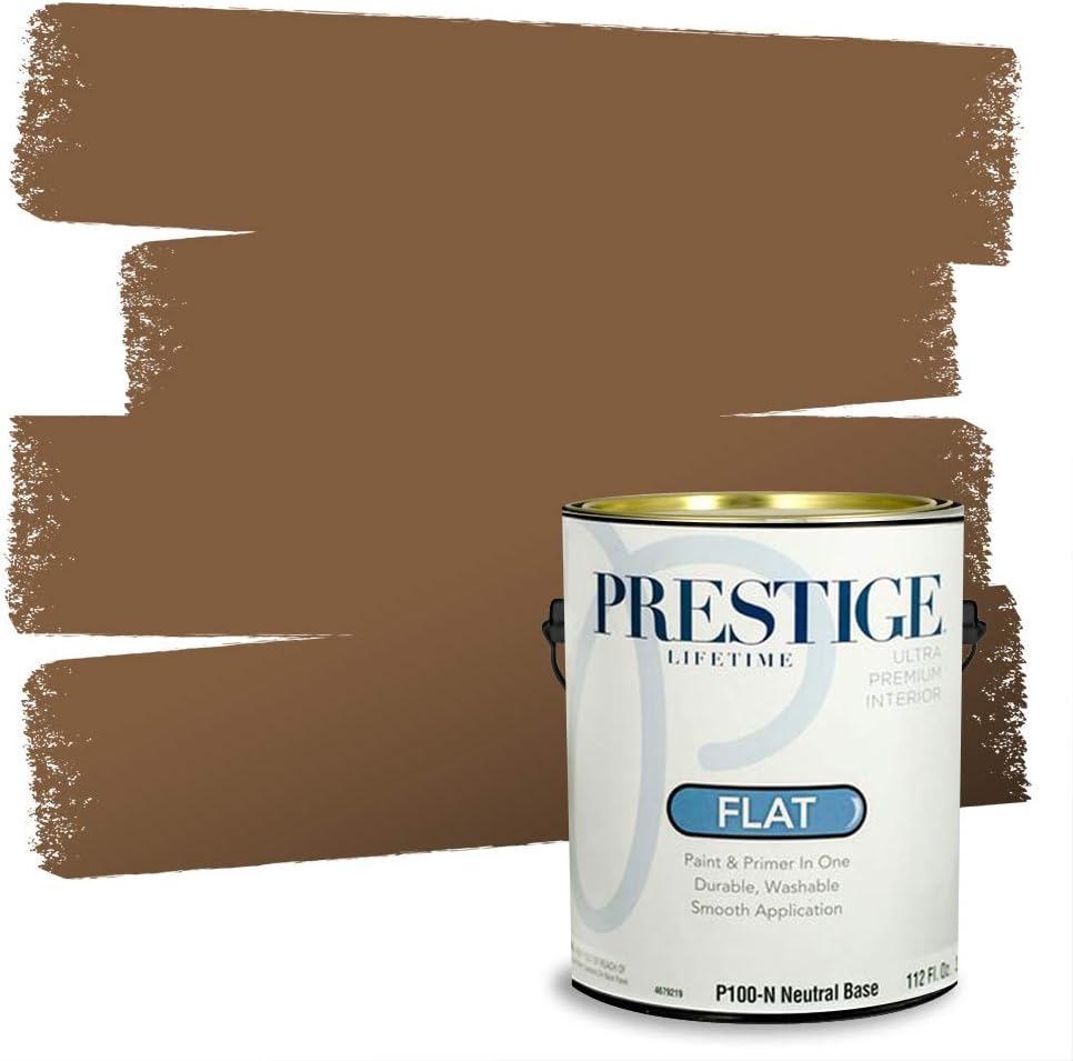 PRESTIGE Paints Exterior Paint and Primer In One, 1-Gallon, Flat, Comparable Match of Sherwin Williams* Sable*