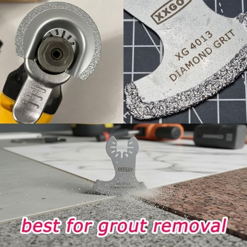 XXGO 4 Pcs Oscillating Multi Tool Diamond Grout Removal Blades XG4002D