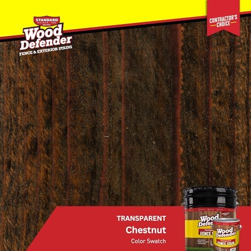 Wood Defender Transparent Fence Wood Stain and Seal in One, Oil-Based Penetrating Sealer, Professional-Grade, Long-Lasting, Weather-Resistant Protector, Redwood, 5-Gallon