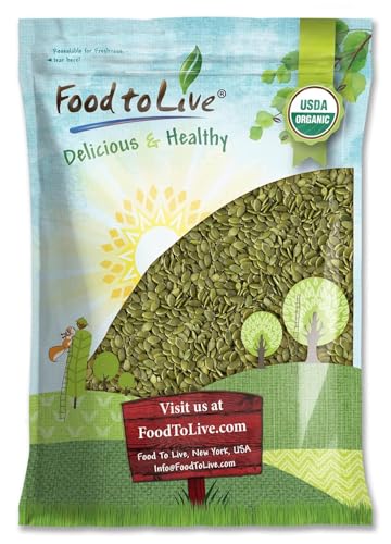 Food to Live Organic Raw Pepitas, 18 Pounds — Non-GMO, Pumpkin Seed Kernels, Unsalted, No Oil, No Shell, Vegan, Kosher, Bulk. Keto Snack.