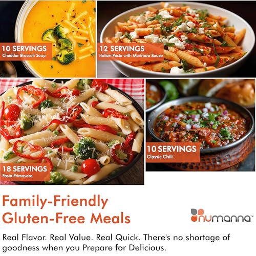 Numanna No-Gluten Family Pack Bucket – 126 Servings, 20 lbs | 25-Year Shelf Life | 1-Month Non-Perishable Meal Kit | Emergency Food Supply, Everyday Use, Quick-Prep Survival Meals | Made in USA | Pack of 1