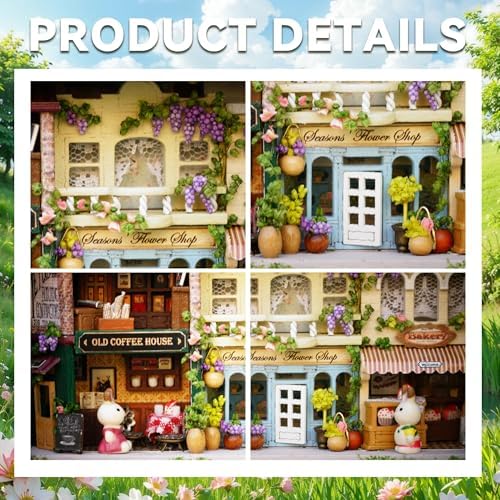 Flever Dollhouse Miniature DIY House Kit Creative Room with Furniture and Cover for Romantic Valentine's Gift(Happy Corner)