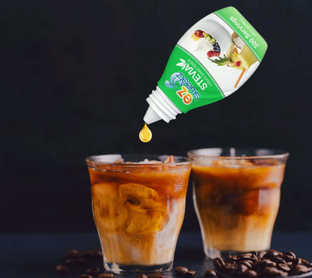 EZ-Sweetz (2-Pack 1.36oz - Liquid De-Bittered Stevia Sweetener 300 Servings/Bottle)