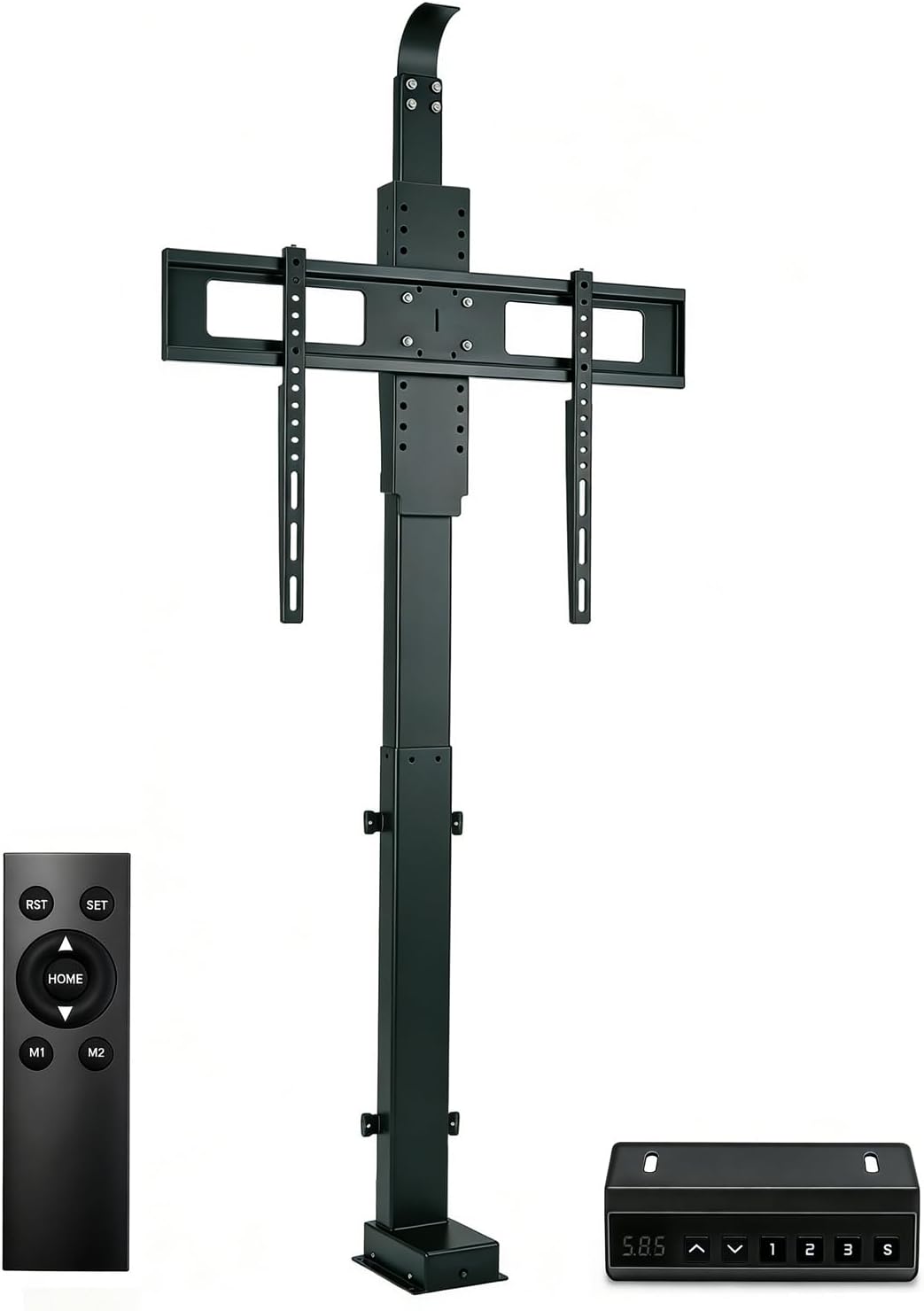 Motorized TV Stand for 32 to 70 inch Screens - Vertical Lift TV Stand with Remote Control, Max VESA 600 * 400（Pulley）