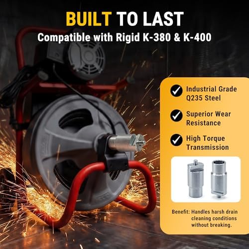 Drain Cable Repair End Bit – Compatible with K-380 & K-400 Drain Cleaning Machines, Fits 3/8" x 25', 50'