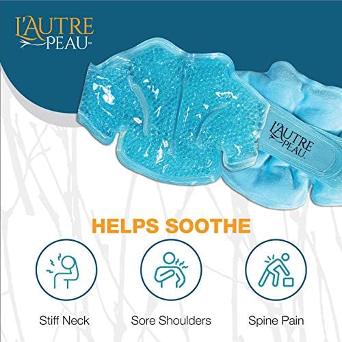 USA Merchant | Hot/Cold Plush Neck & Shoulder Gel Bead Wrap | Freeze Therapeutics by L'AUTRE PEAU | Relief for Tension, Headaches, Injuries, Swelling